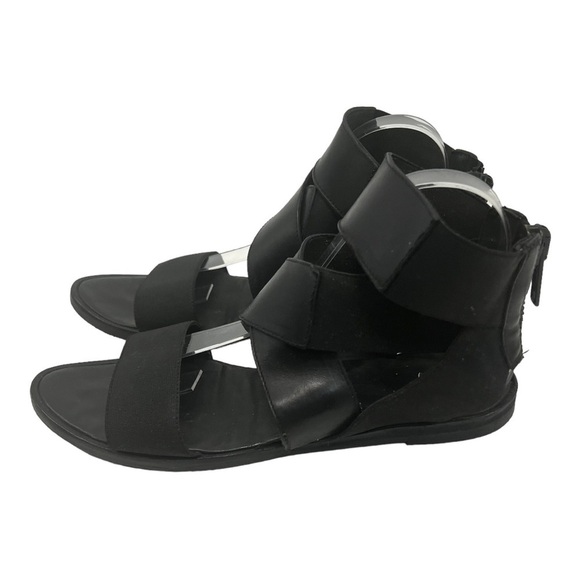 Silent Damir Doma Black Leather Stretch Gladiator Sandals Women’s 38 - Picture 3 of 12